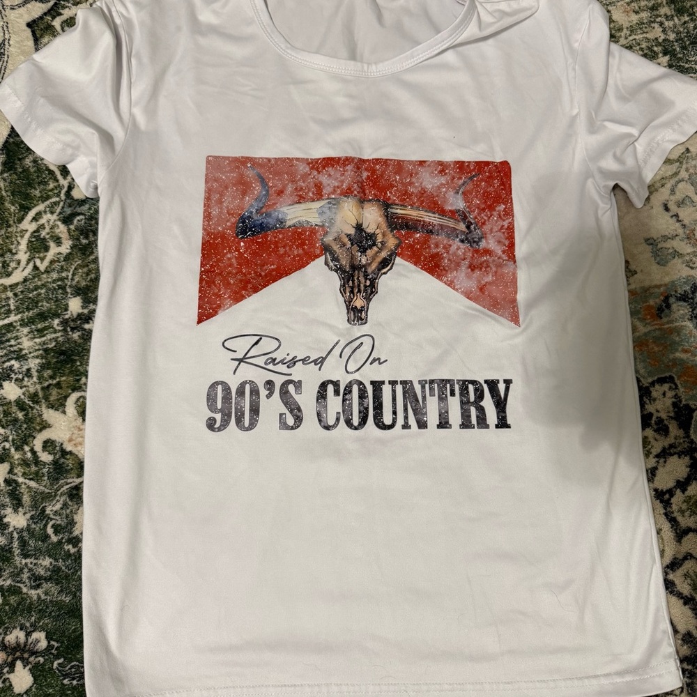 White 'Raised On 90's Country' Graphic Tee